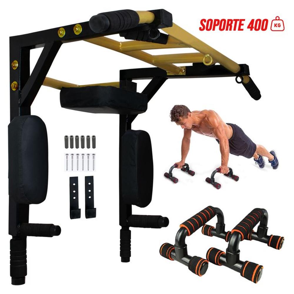 BARRA MULTIFUNCIONAL 30 EN 1 CON PUSH UP Y GUANTES