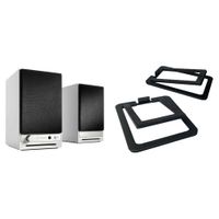Audioengine HD3 Sistema de Altavoces Bluetooth Hi-Gloss White con Soportes de Escritorio D