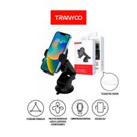 Soporte Auto Celular Tranyoo T-Z16 Universal 360° Ventosa Parabrisas Tablero Negro