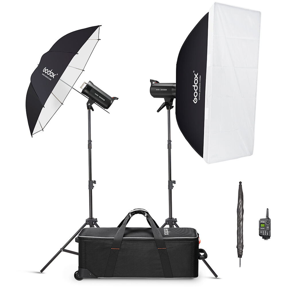 Godox SK400II-V Kit de Flash Estudio Monolight 2 x 400Ws con Softbox y Paraguas