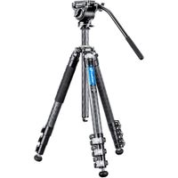Leofoto Tripode de Carbono LV-284C con Cabezal de Video BV-5, Carga Máxima 8.8 lb, Altura