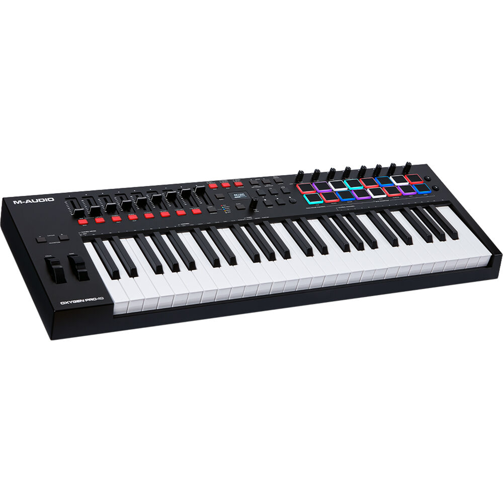 M-Audio Controlador MIDI USB Oxygen Pro 49 - 49 Teclas Semi-Pesadas, 16 Pads RGB, Arpegiad