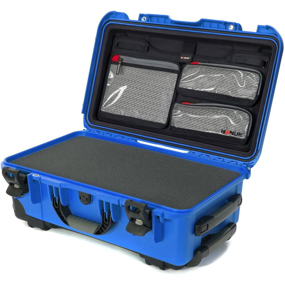 Nanuk 935 Maleta Dura con Ruedas y Espuma Interior - Azul, 28.5L, Impermeable IP67, Asa Re
