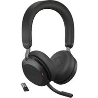 Jabra Evolve2 75 MS Auricular Inalámbrico con Cancelación de Ruido - Negro, Hasta 36 Hor
