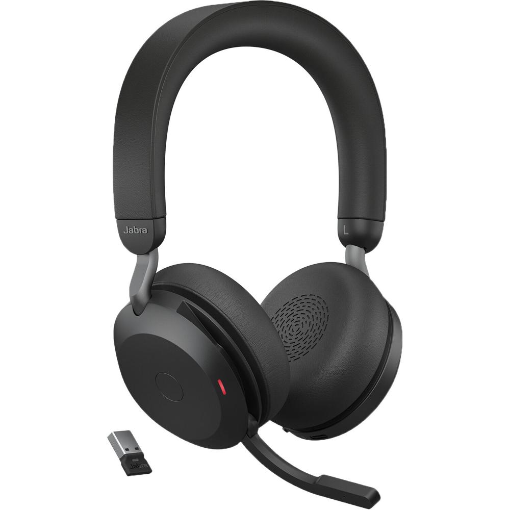 Jabra Evolve2 75 MS Auricular Inalámbrico con Cancelación de Ruido - Negro, Hasta 36 Hor