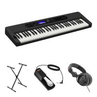 Casio Teclado Portátil CT-S400 61 Teclas Sensibles al Tacto con Soporte, Pedal de Sosteni