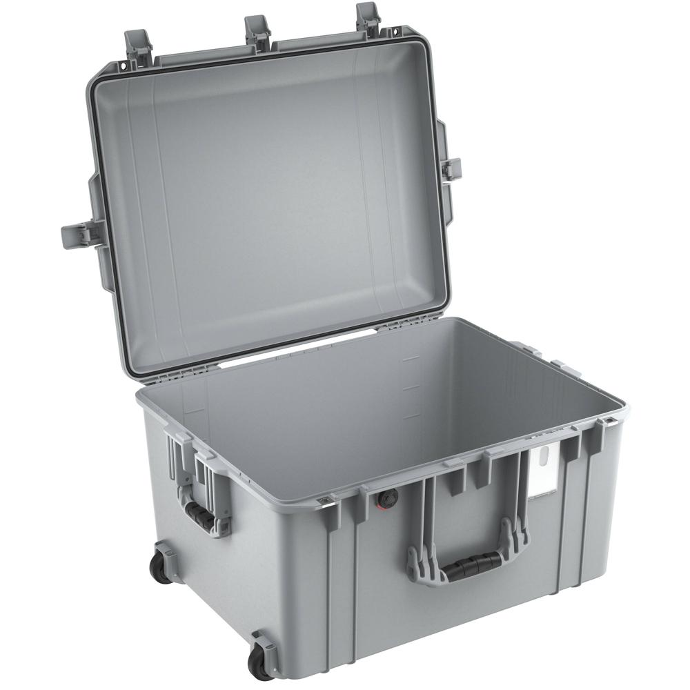 Pelican 1637AirNF Funda Dura con Ruedas y Forro - Plata, Interior Personalizable, Resisten