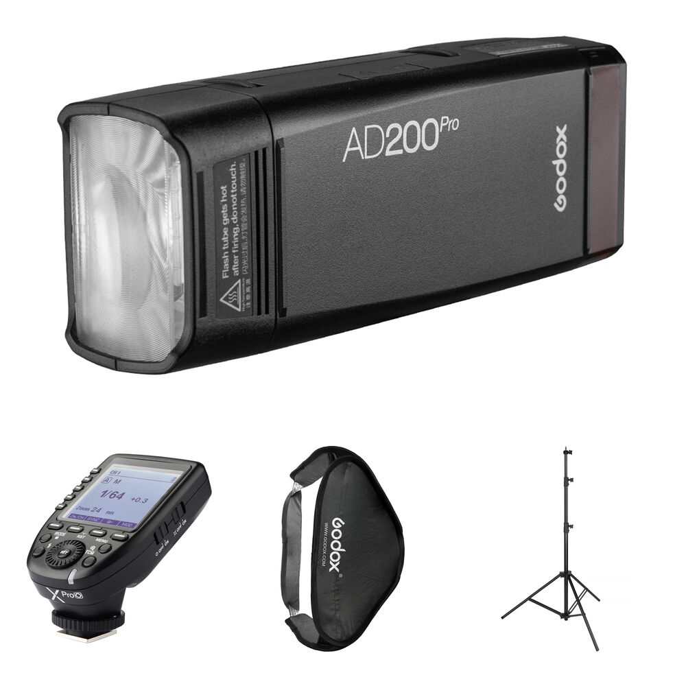 Godox Kit BOORAY AD200Pro TTL para Olympus y Panasonic con Softbox 31.5"" y Soporte de Luz