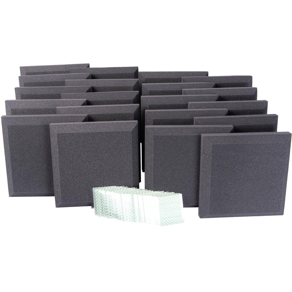 Auralex Kit de Oficina en Casa con Paneles SonoFlat (Carbón, 20-Pack) - Absorción de Fre