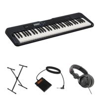 Casio Teclado Portátil CT-S300 con Soporte, Pedal y Auriculares - 61 Teclas Sensibles al