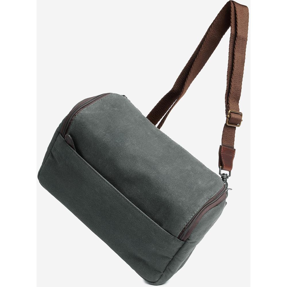 ONA Rockaway Bolsa de Cámara de Lona (Gray) - Capacidad para DSLR y Dos Lentes, Divisores