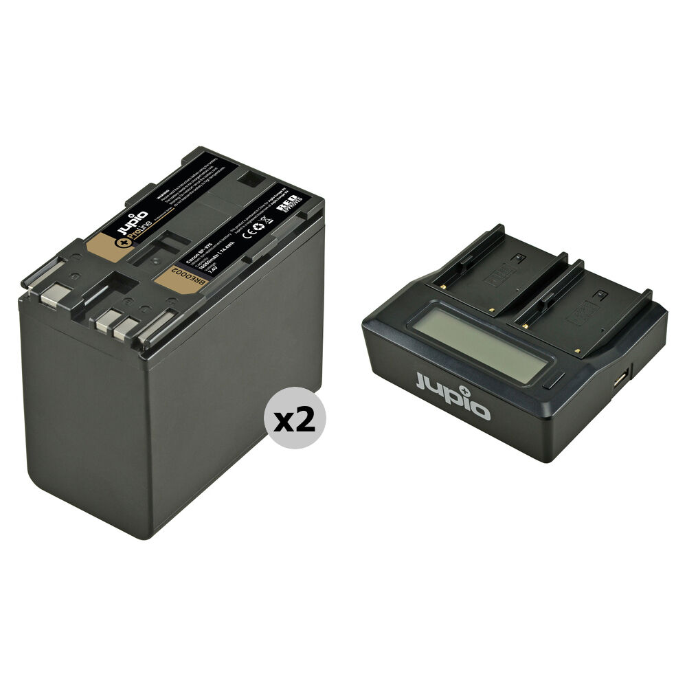 Jupio Kit de Baterías y Cargador Doble para RED KOMODO - 2 Baterías BP-975 10,050mAh con