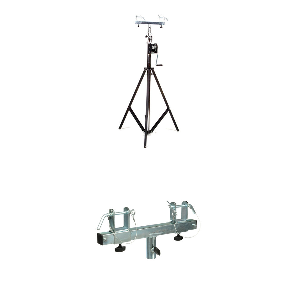 Global Truss Soporte de Crank Stand de Media Carga 13' con Barra de Soporte y Adaptador de