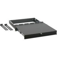 Lowell Rackmount Shelf 50 lb Carga con Soportes Traseros y Acabado en Epóxico Negro
