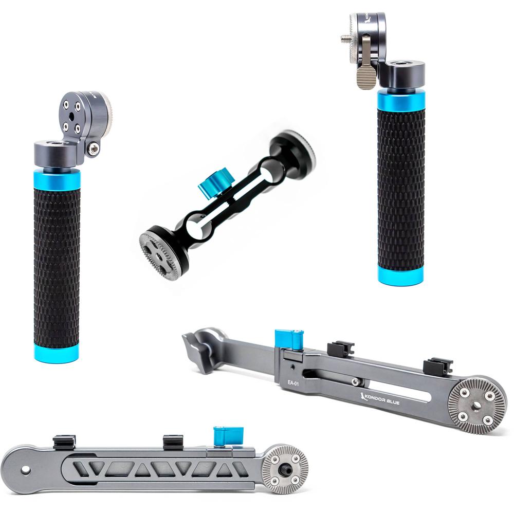 Kondor Blue Rosette Arms y Grips Bundle Space Gray con Bloque de Varilla de 15mm