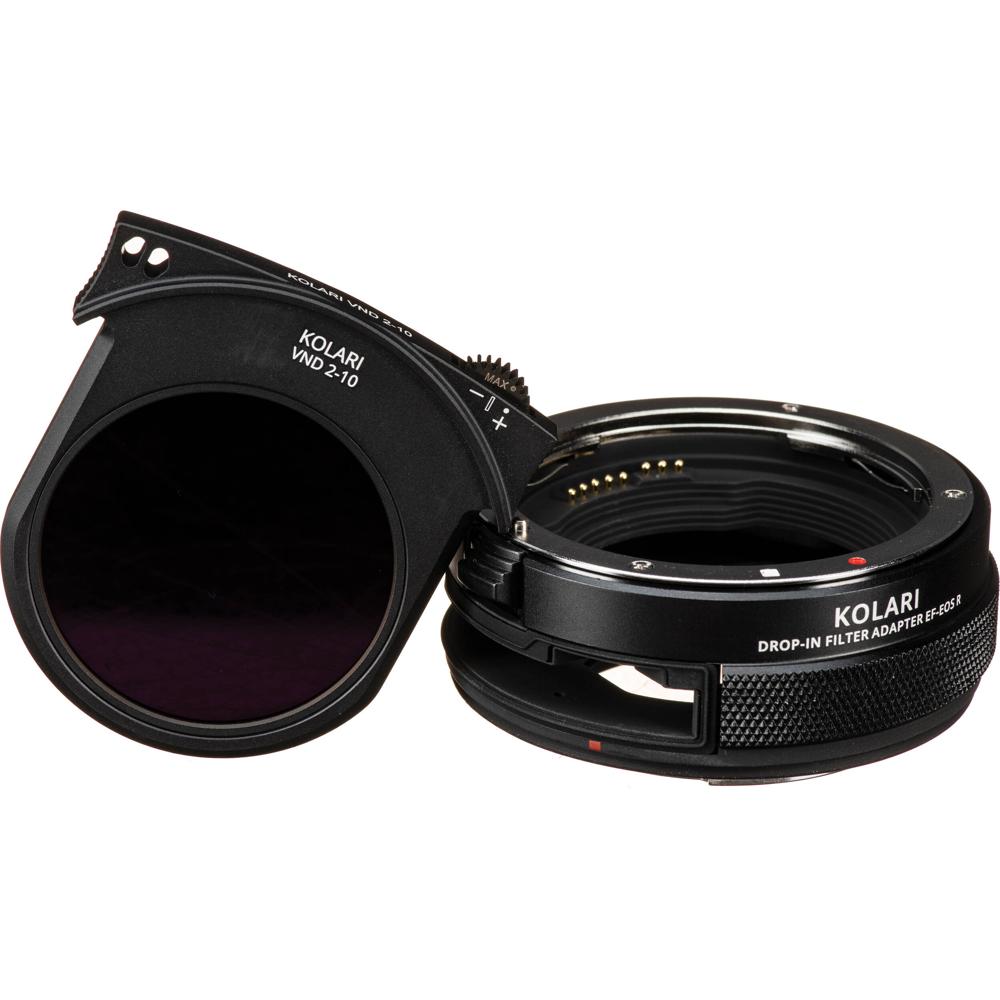 Kolari Vision Adaptador de Lente EF-EOS R con Filtro VND Drop-In (2 a 10 Stops) para Canon