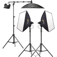 Impact Kit de Iluminación Fluorescente de 3 Cabezas con Brazo Boom de 6.5'
