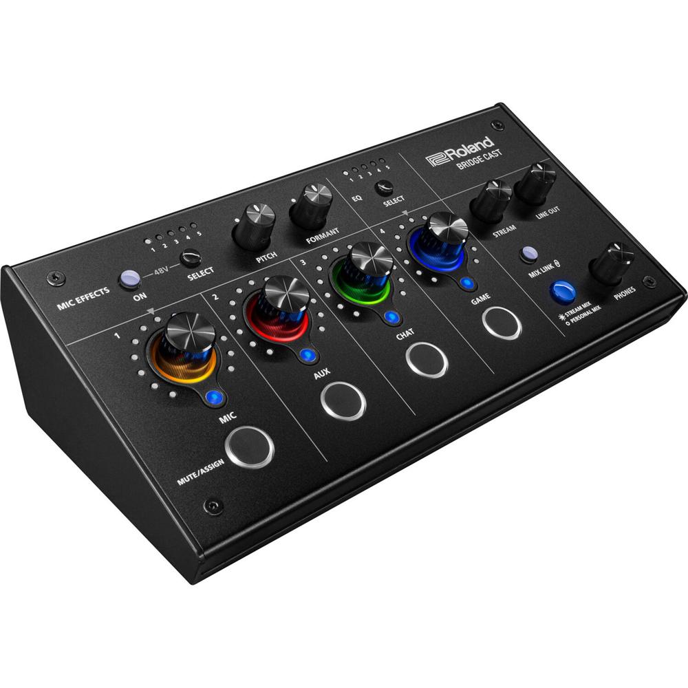 Roland BRIDGE CAST Mixer Dual-Bus para Streaming y Gaming - 32-Bit DSP, 24-Bit/96 kHz, Pre