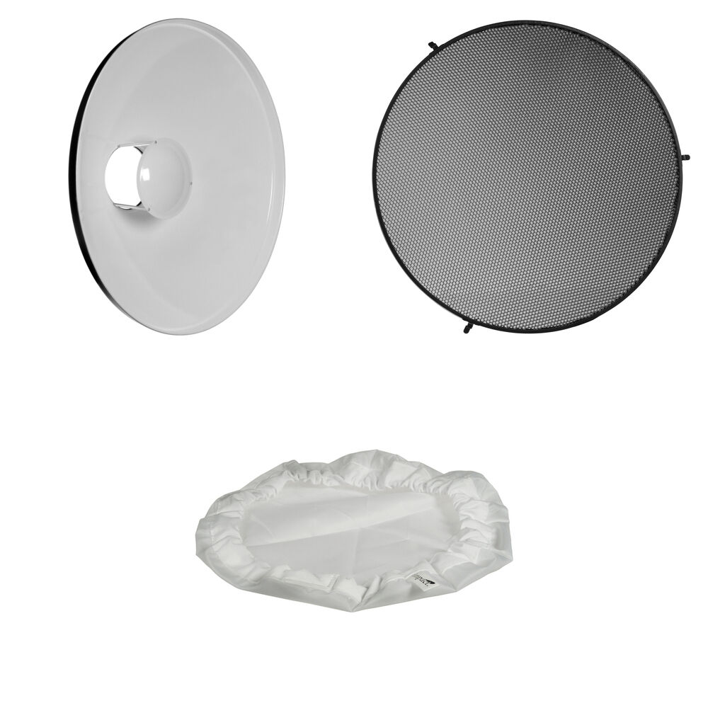Angler Beauty Dish Reflector Kit 22"" con Honeycomb Grid y Diffuser Sock
