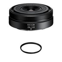 Nikon NIKKOR Z 26mm f/2.8 Lente Prime Compacta con Filtro UV de 52mm
