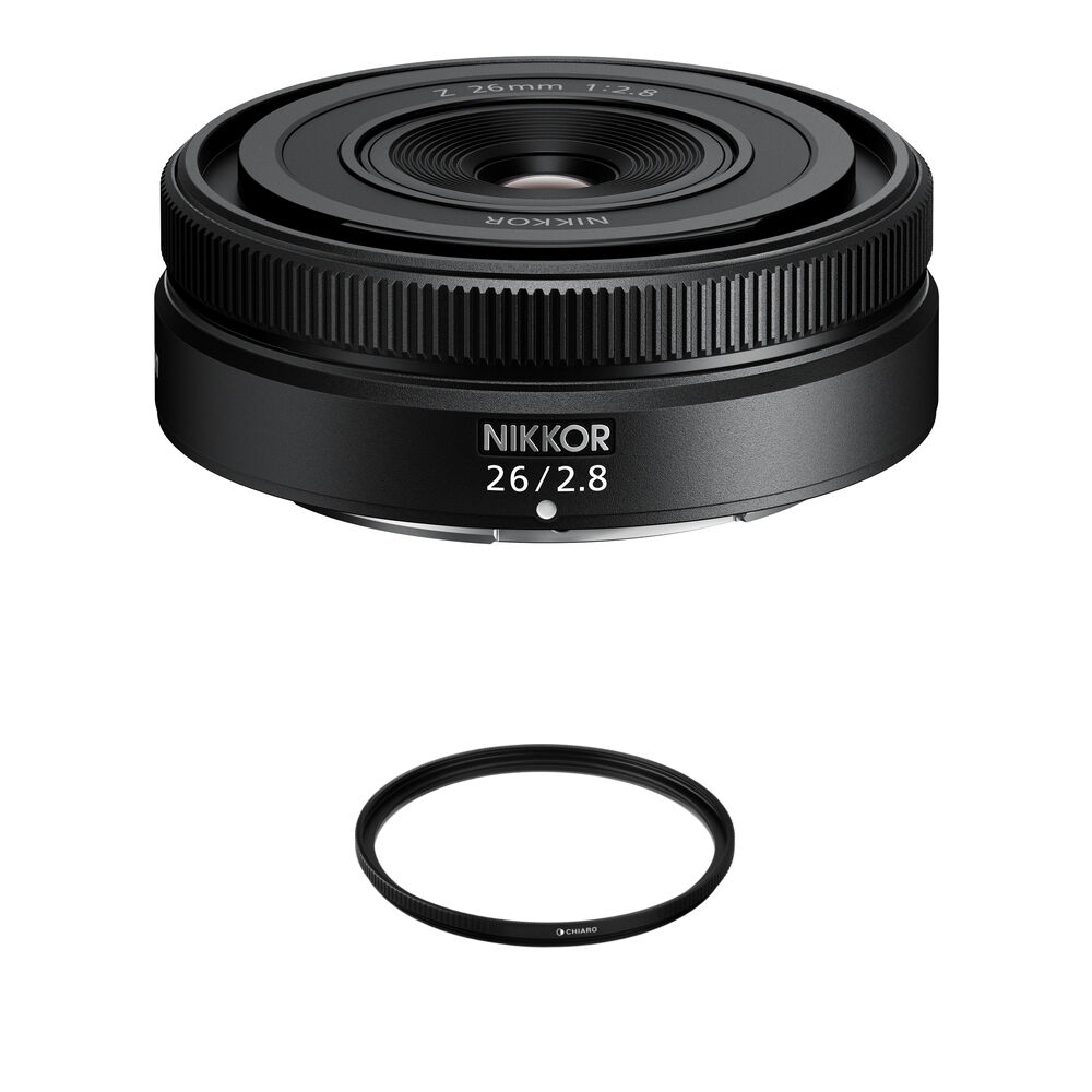 Nikon NIKKOR Z 26mm f/2.8 Lente Prime Compacta con Filtro UV de 52mm