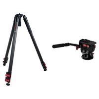 iFootage Gazelle TC9 Tripod con Cabezal Fluido Komodo K7 - Carbono, Altura de 20 a 165 cm,