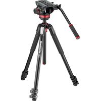 Manfrotto Kit de Trípode de Aluminio MT055XPRO3 con Cabezal de Video 502AH - Carga de 22