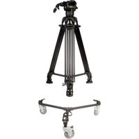 E-Image Trípode de Aluminio de Dos Etapas con Cabeza GH10 y Kit de Dolly (75mm) - Soporta