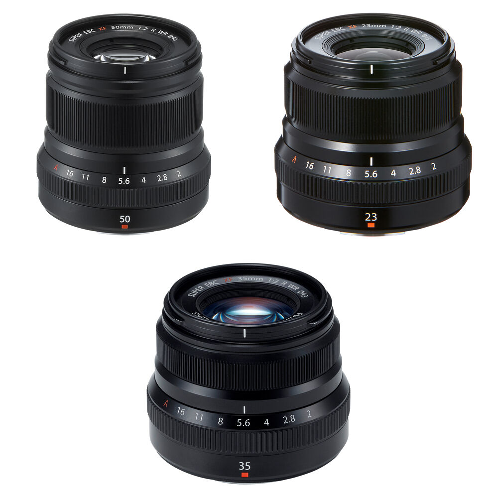 FUJIFILM Kit de Lentes XF 50mm, 35mm y 23mm f/2 WR