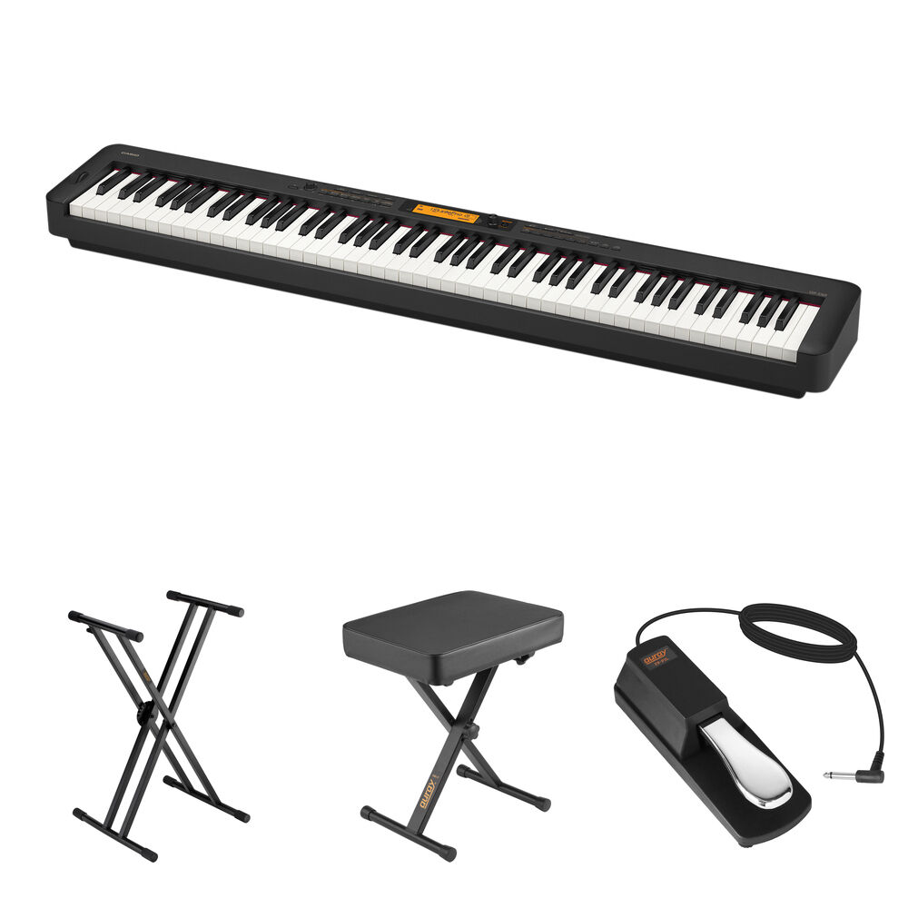 Casio CDP-S360 Piano Digital Portátil de 88 Teclas con Soporte, Banco y Pedal - Cuerpo De
