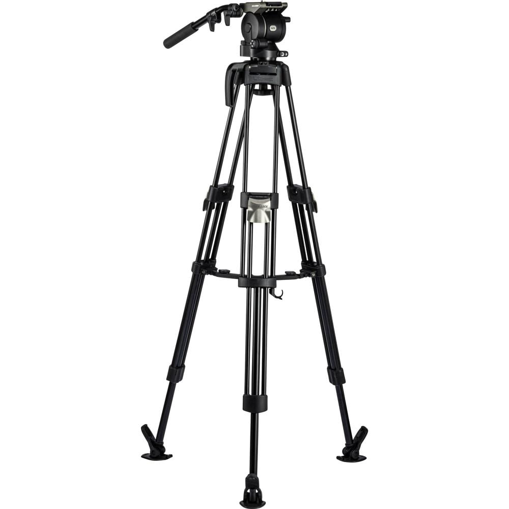 Libec Tripod HS-250MQ con Cabezal H25, Patas de Aluminio de 2 Etapas, Esparcidor de Nivel