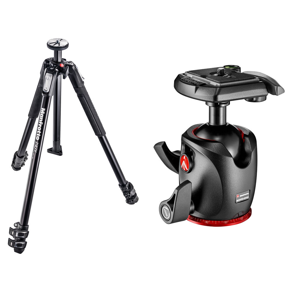Manfrotto Tripode de Aluminio MT190X3 con Cabezal de Bola MHXPRO-BHQ2 y Placa 200PL