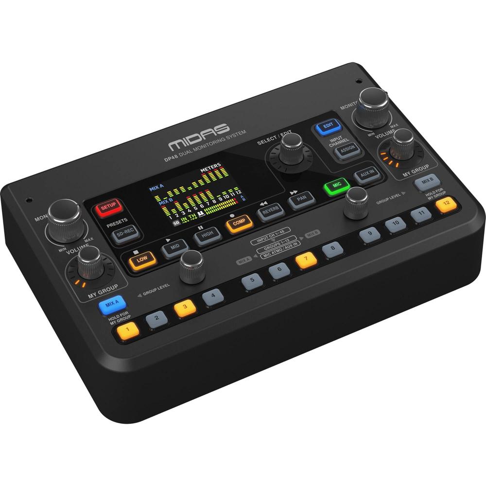 Midas DP48 Mezclador Personal de Monitoreo Dual de 48 Canales con Grabador SD