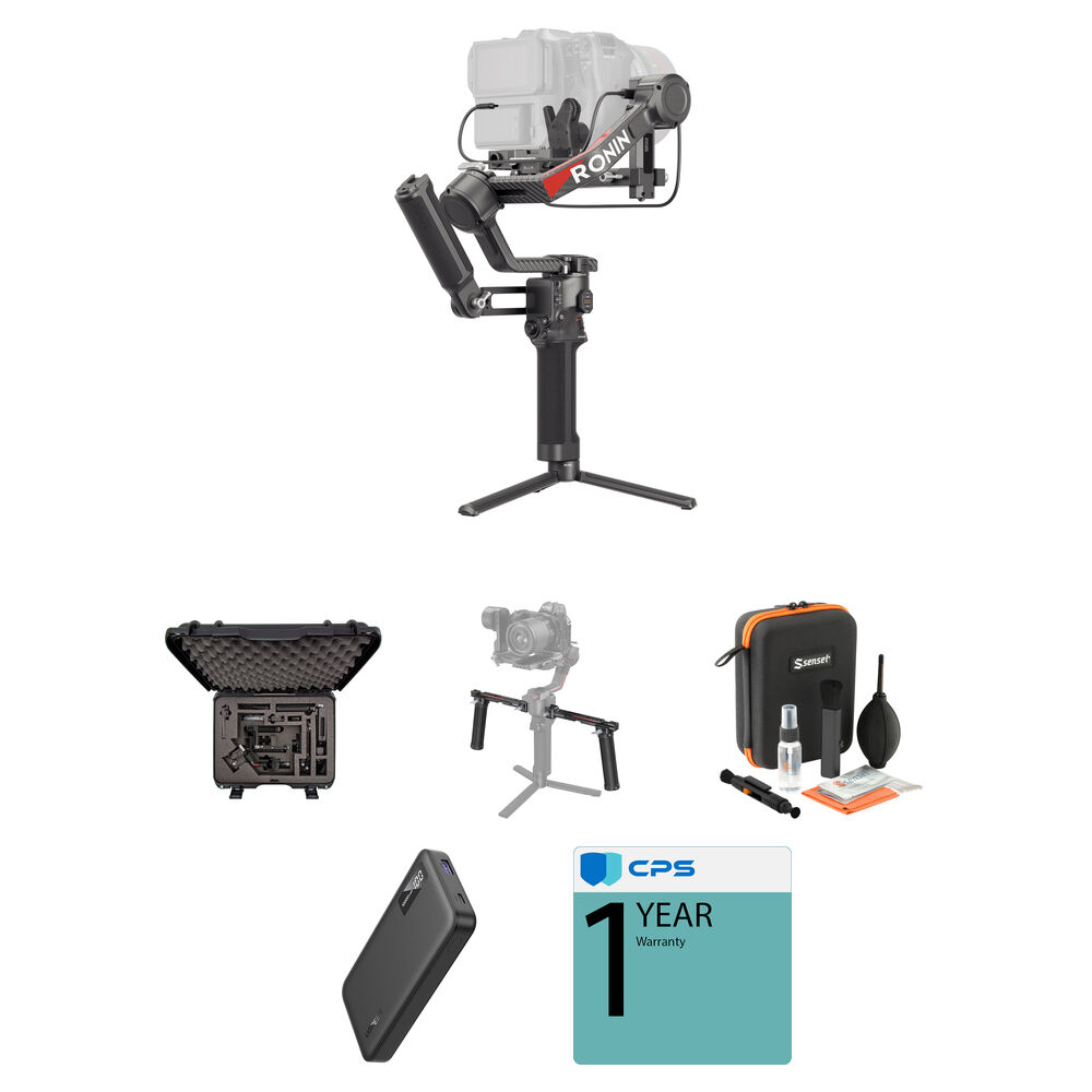DJI RS 4 Pro Gimbal Stabilizer Combo Kit con Doble Mango y Estuche Nanuk