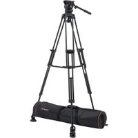 E-Image Trípode de Carbono de 2 Etapas con Cabeza Fluida 75mm, Soporta hasta 15.4 lb, Inc