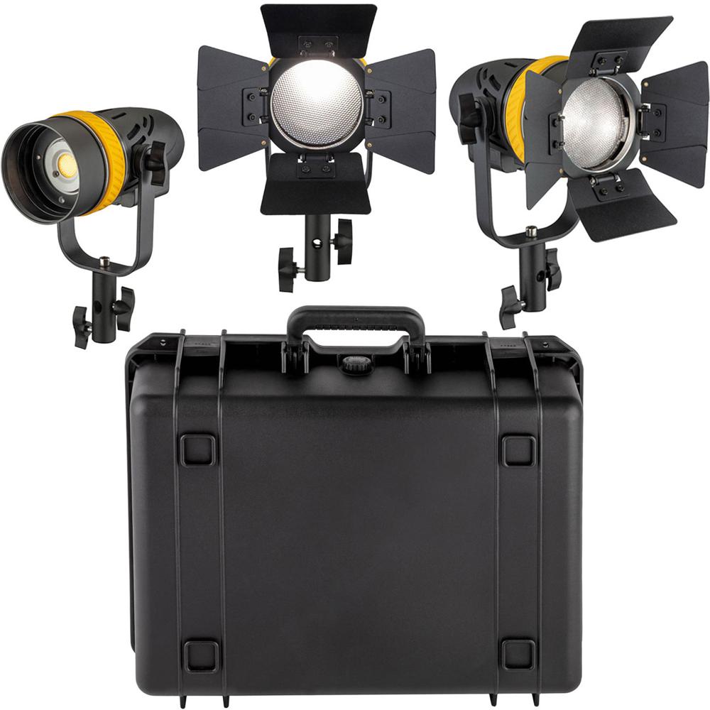 Genaray Kit de Iluminación LED Bi-Color Torpedo 3 Luces con Estuche - Fresnel 15-75° 320
