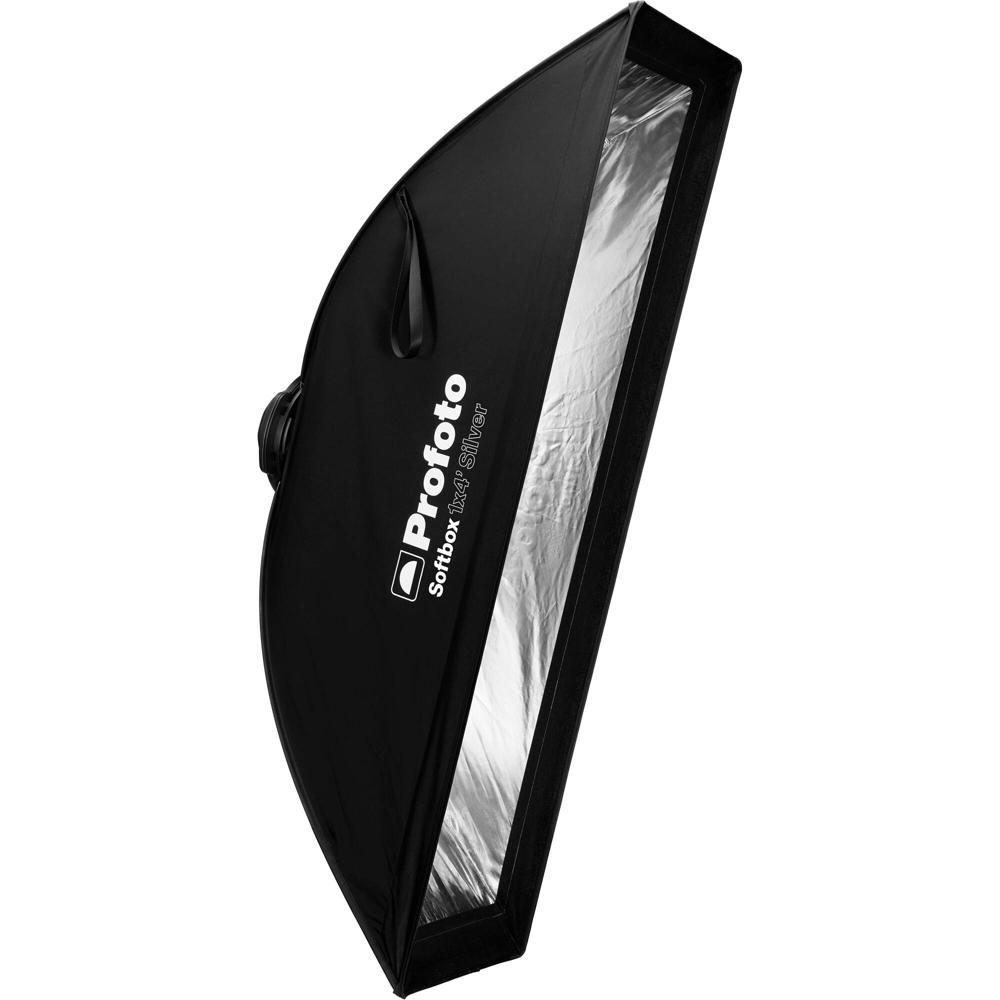 Profoto Strip Softbox 1 x 4' - Interior Plateado, Diseño Todo en Uno, Resistente al Calor