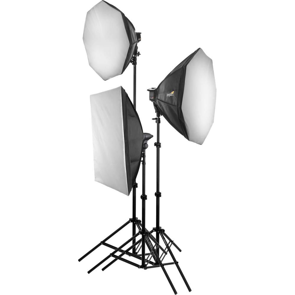 B&H Impact Soft n' Natural Kit #4 - Kit de Iluminación con 2 Softboxes Octa de 24"" y 1 So