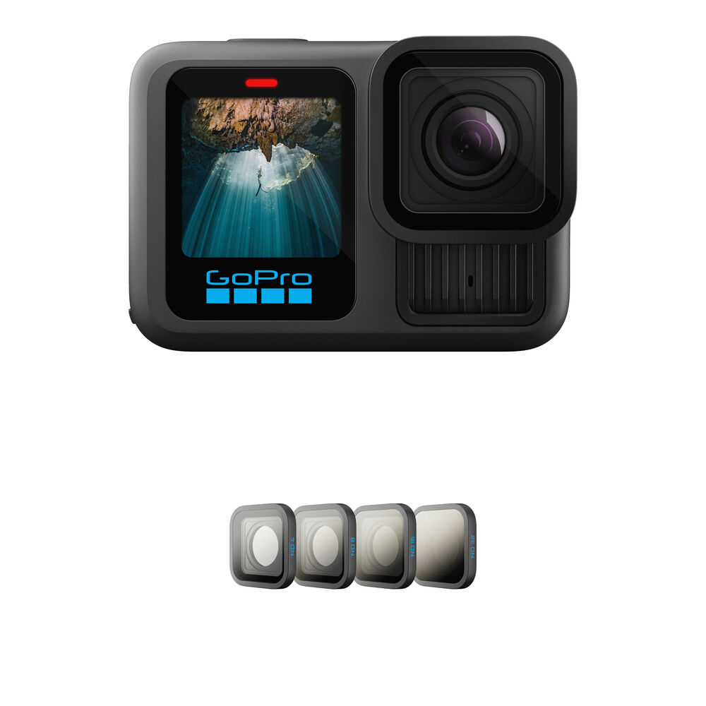 GoPro HERO13 Black Cámara con Filtros ND 4-Pack, 27MP, 5.3K60, Estabilización HyperSmoot