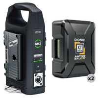 Anton/Bauer Dionic XT90 Kit de 2 Baterías con Cargador Doble GM2 (Gold Mount) - 99Wh, Sal