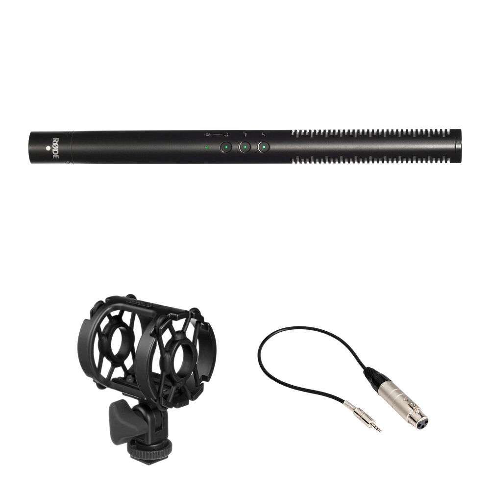 RODE Micrófono Shotgun NTG4+ con Shockmount y Cable XLR a 3.5mm