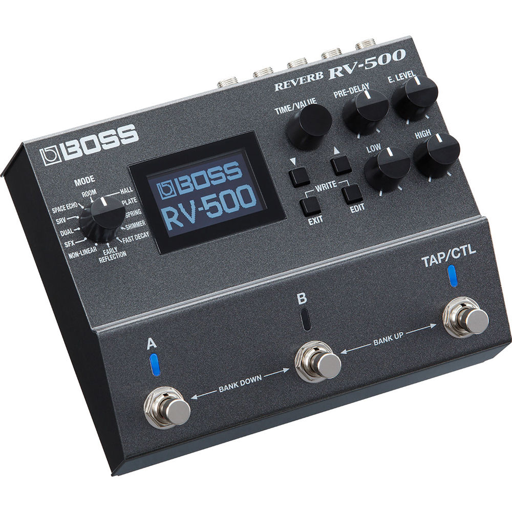 BOSS Pedal de Reverb RV-500 con 21 Efectos de Modulación, 12 Modos y Conexiones Estéreo