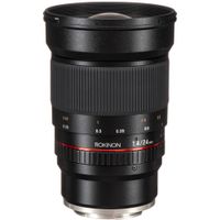 Rokinon 24mm f/1.4 ED AS IF UMC Lens - Montura Sony E, Abertura f/1.4 a f/22, Elementos ED