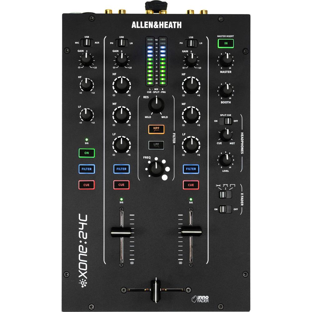 Allen & Heath Xone:24C Mezclador DJ Híbrido 2+1 Canales con Interfaz USB-C