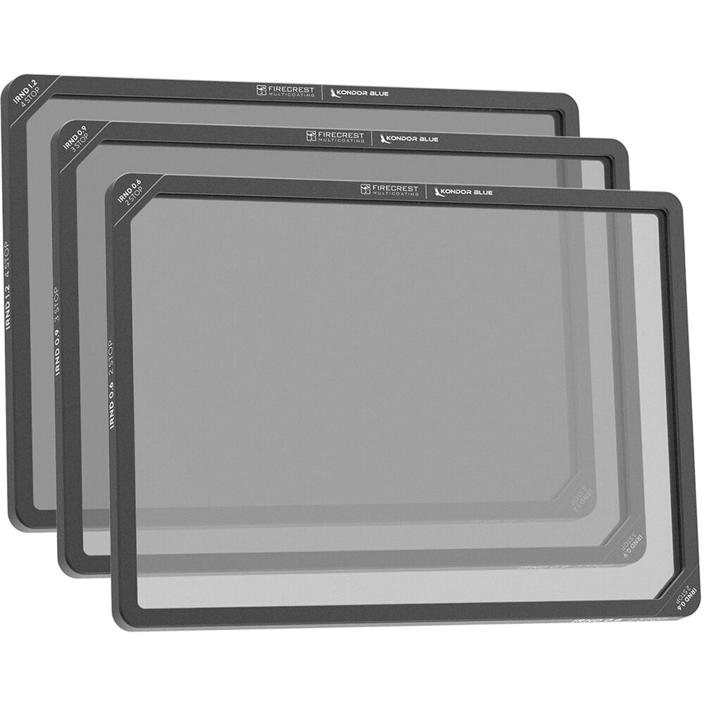 Kondor Blue Filtros Cine IRND Firecrest Alloy 4 x 5.65"" - Kit de 3 Filtros ND 0.6, 0.9 y 1