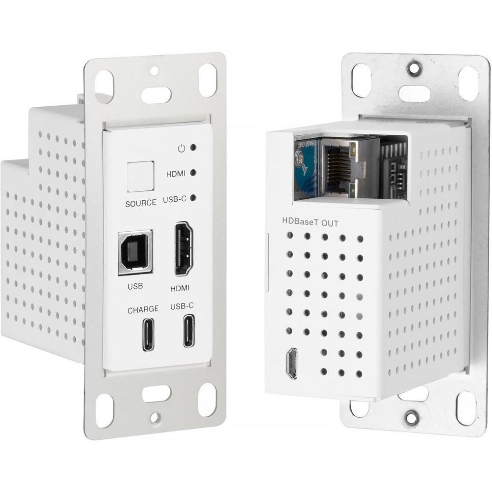 KanexPro Extensor HDMI y USB-C de Pared 2x1 Modelo Premium 18 Gb/s hasta 4K60, Transmisió