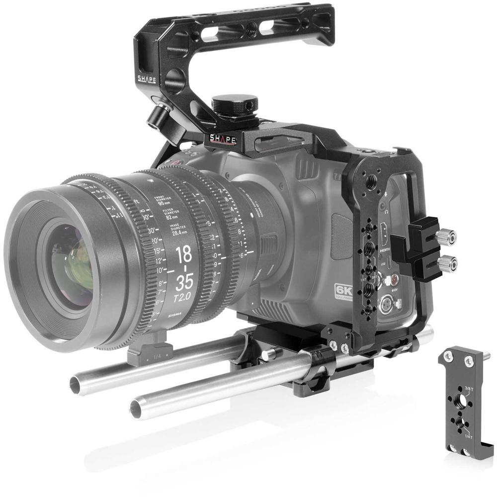 SHAPE Cage para Blackmagic Cinema Camera 6K, 6K Pro & 6K G2 con Mango Superior y Sistema d
