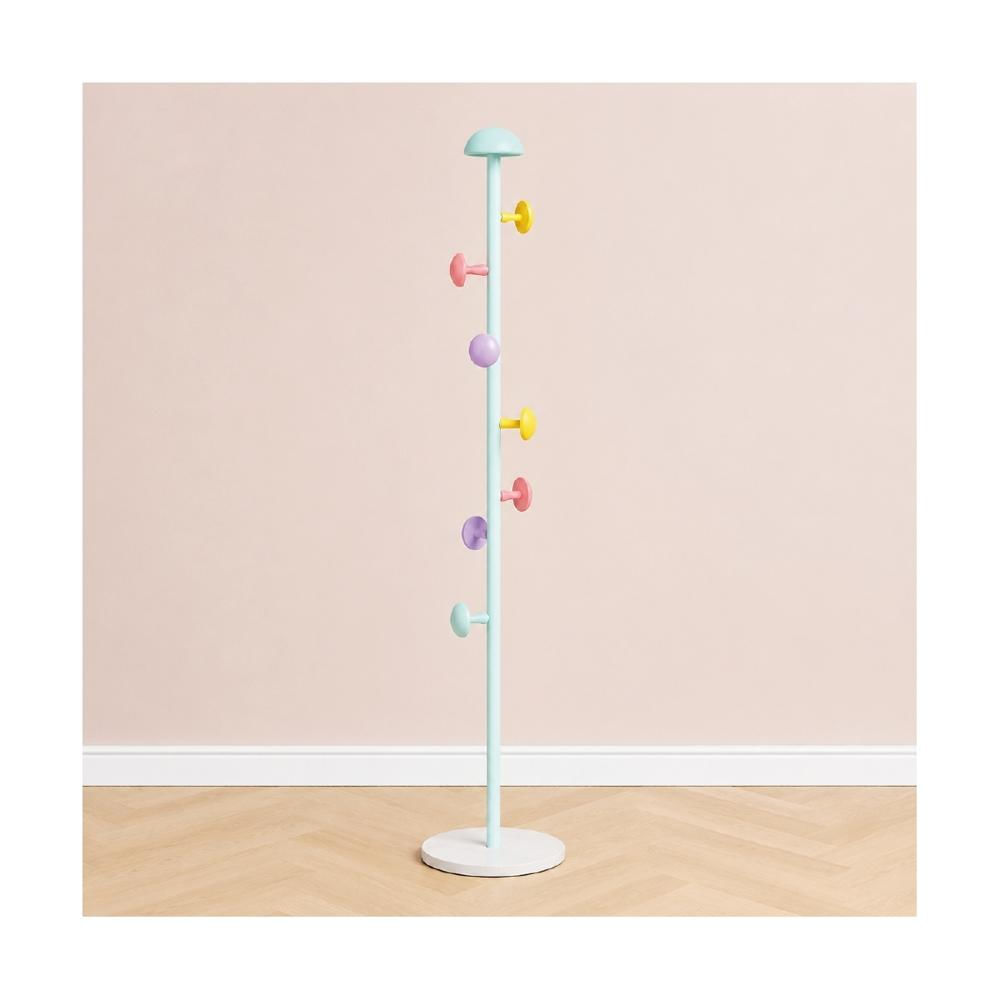 Perchero Tipo Honguito Infantil Color Celeste Pastel