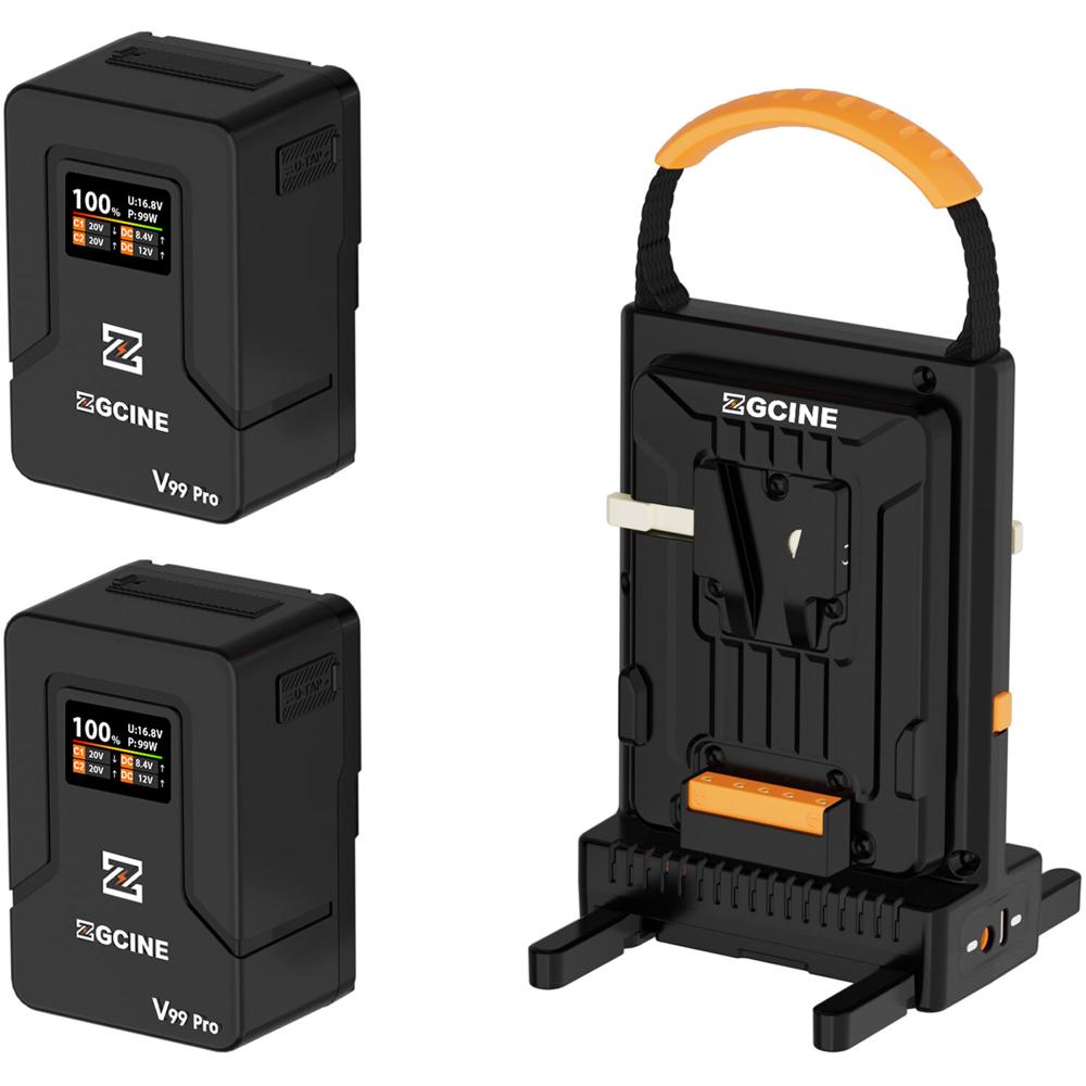 ZGCINE Kit de Carga Combo 1 con Cargador Dual VM-C2 y 2 Baterías V99 Pro