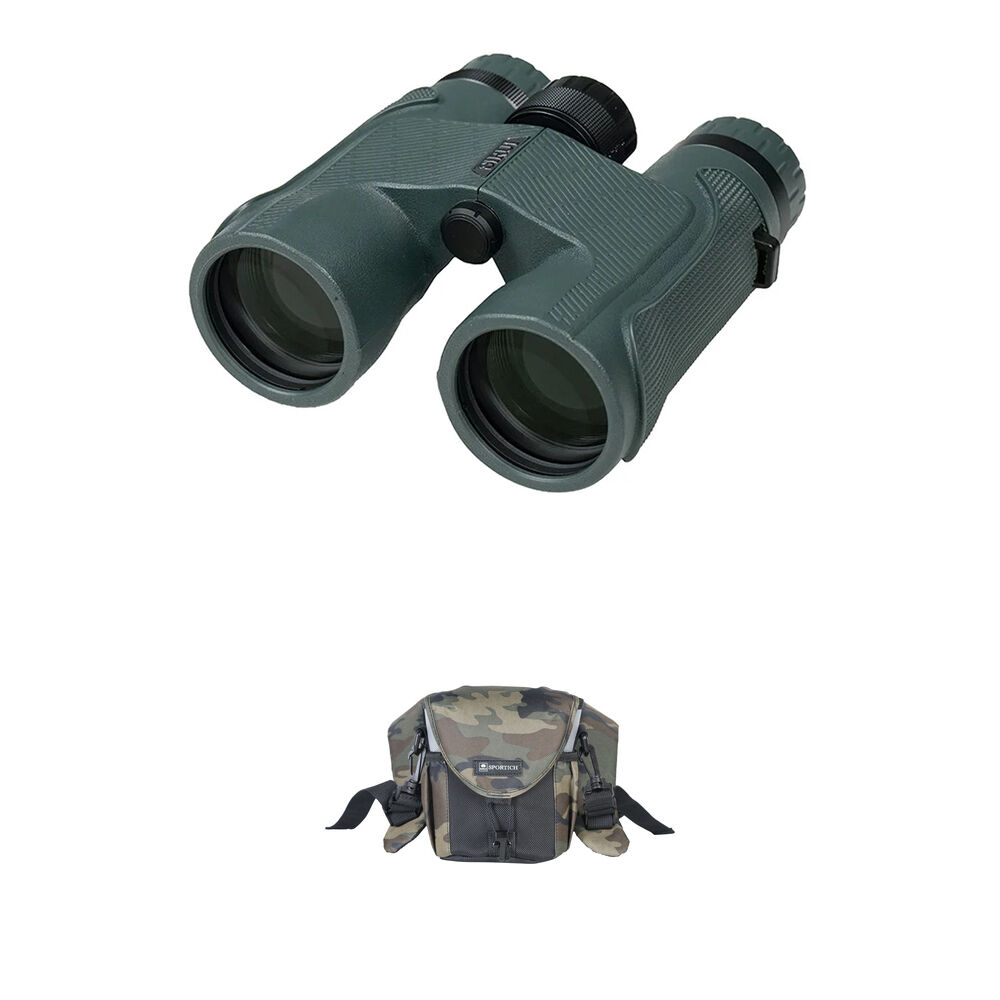Sportich 10x42 Binoculares Beyond con Kit de Mochila (Verde) - Cristales de Dispersión Ex
